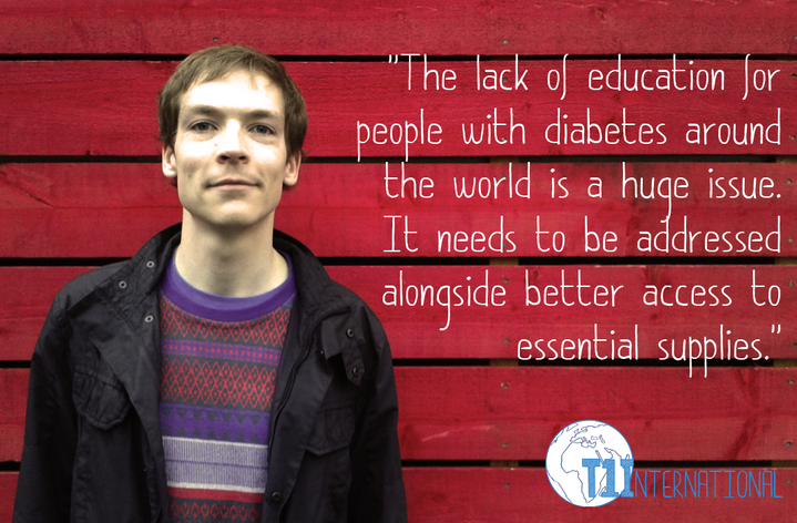 Advocate with quote “The lack of education for people with diabetes around the world is a huge issue. It needs to be addressed alongside better access to essential supplies.”