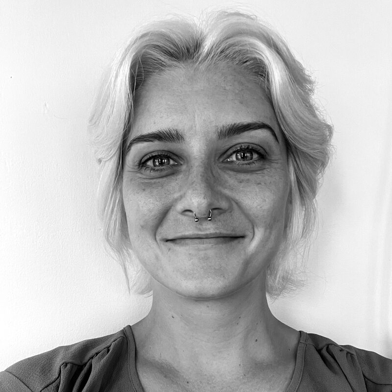 Black and white portrait of Lib Gatti.
