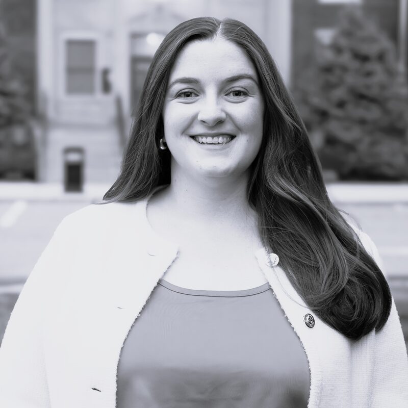 Black and white portrait of Rachel Madley.