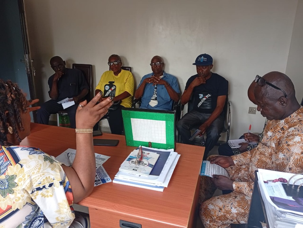 Bernard Eniya (black shirt) and others at an event in Cross River, Nigeria