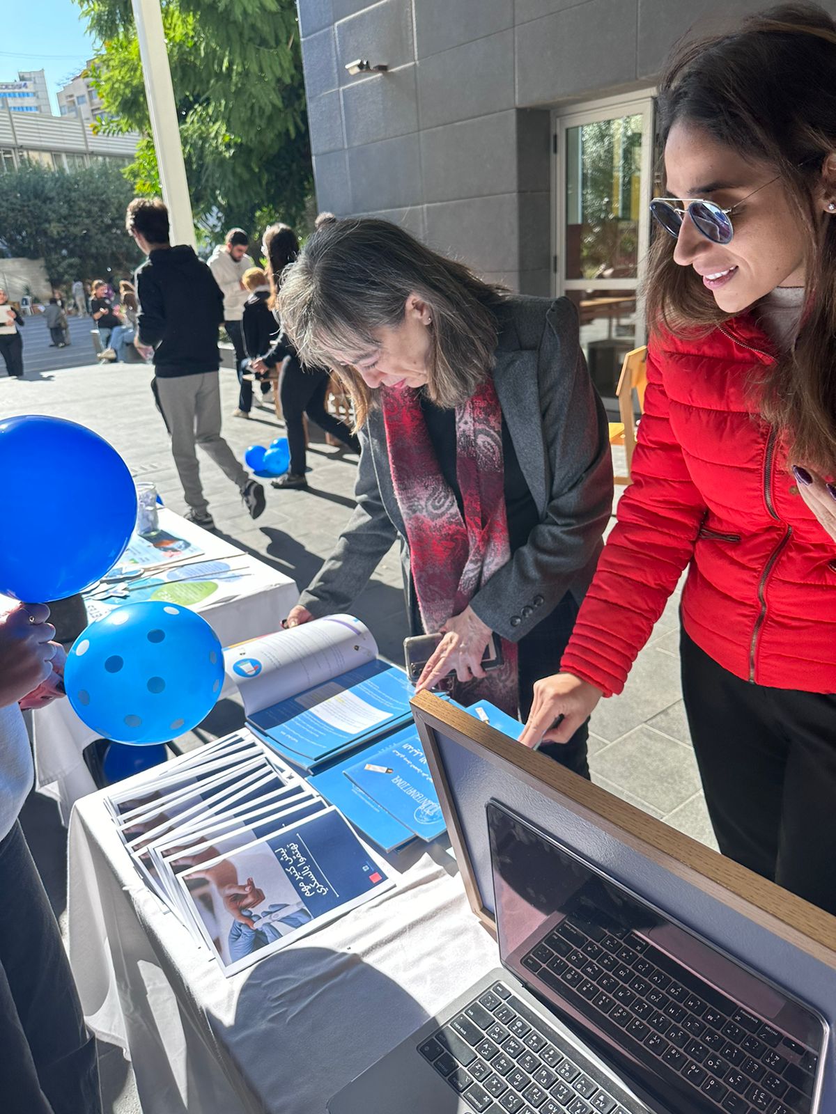 passersby engaging with the toolkit