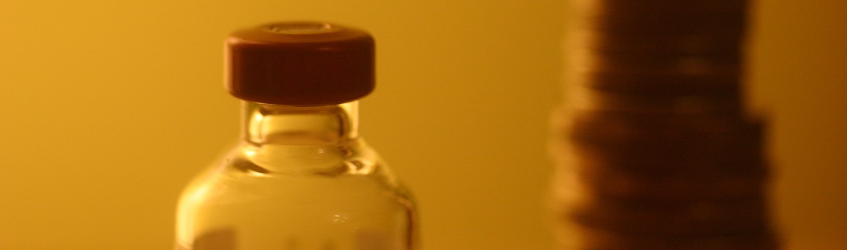 Vial and coins