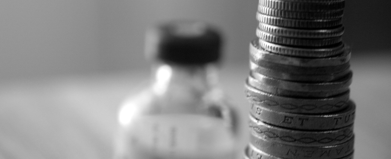 Insulin & coins black & white