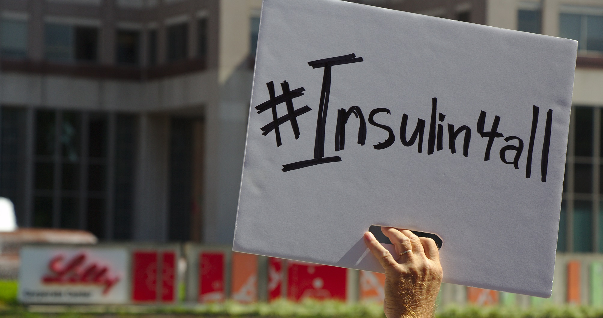 insulin4all sign at Lilly
