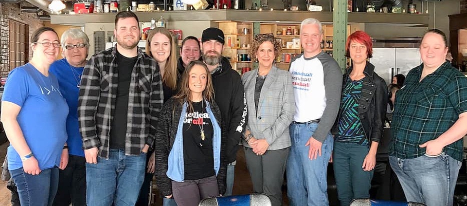 Iowa Chapter members stand together for a photo at their first meeting